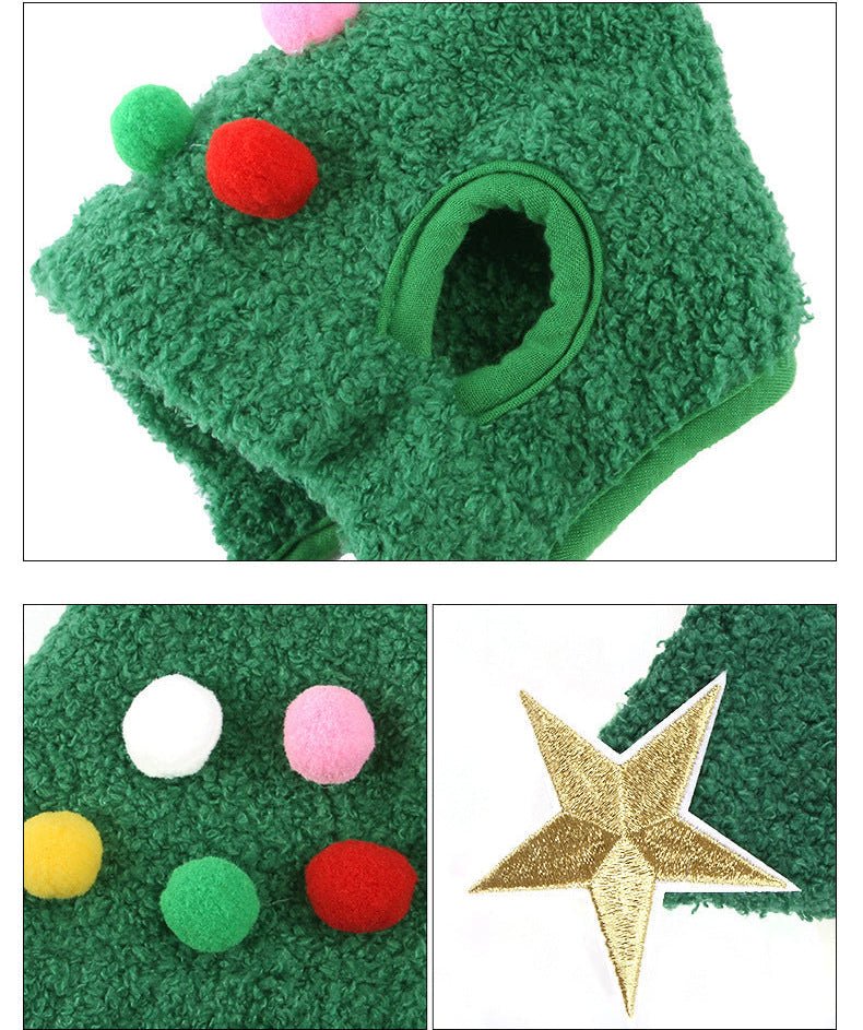 Plush Christmas Hat with Elegant Gold Trim for Pets - Fioriscas