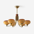 Auralyn 6-Light Amber Glass Globe Chandelier - Neutralighting