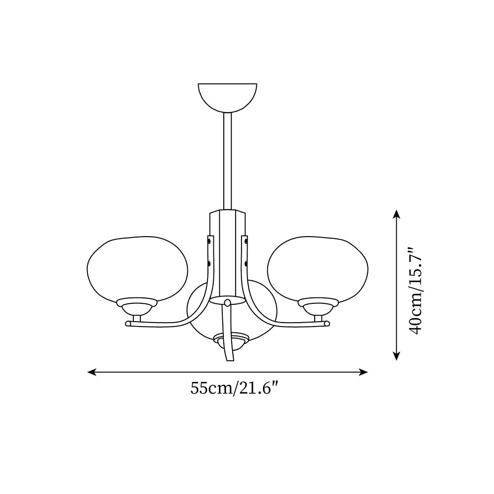 Auralyn 6-lys Amber Glasglobus Lysekrone | Fioriscas