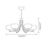 Auralyn 6-lys Amber Glasglobus Lysekrone | Fioriscas