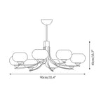 Auralyn 6-lys Amber Glasglobus Lysekrone | Fioriscas