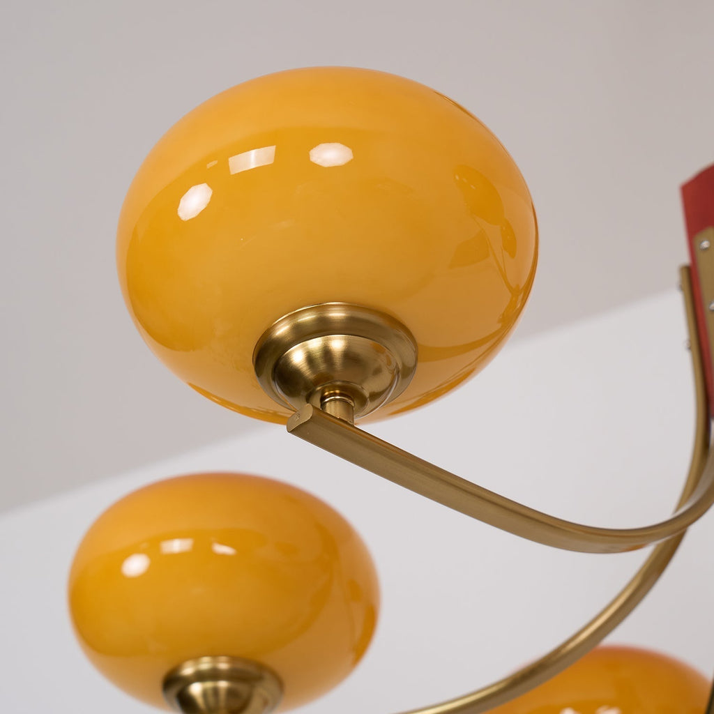 Auralyn 6-lys Amber Glasglobus Lysekrone | Fioriscas
