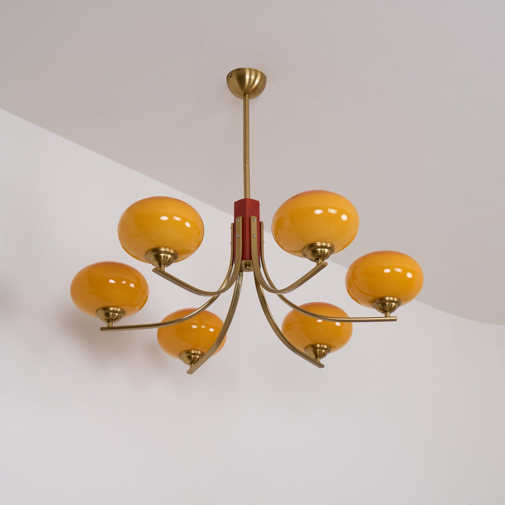 Auralyn 6-lys Amber Glasglobus Lysekrone | Fioriscas