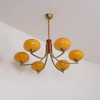 Auralyn 6-lys Amber Glasglobus Lysekrone | Fioriscas