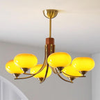 Auralyn 6-lys Amber Glasglobus Lysekrone | Fioriscas