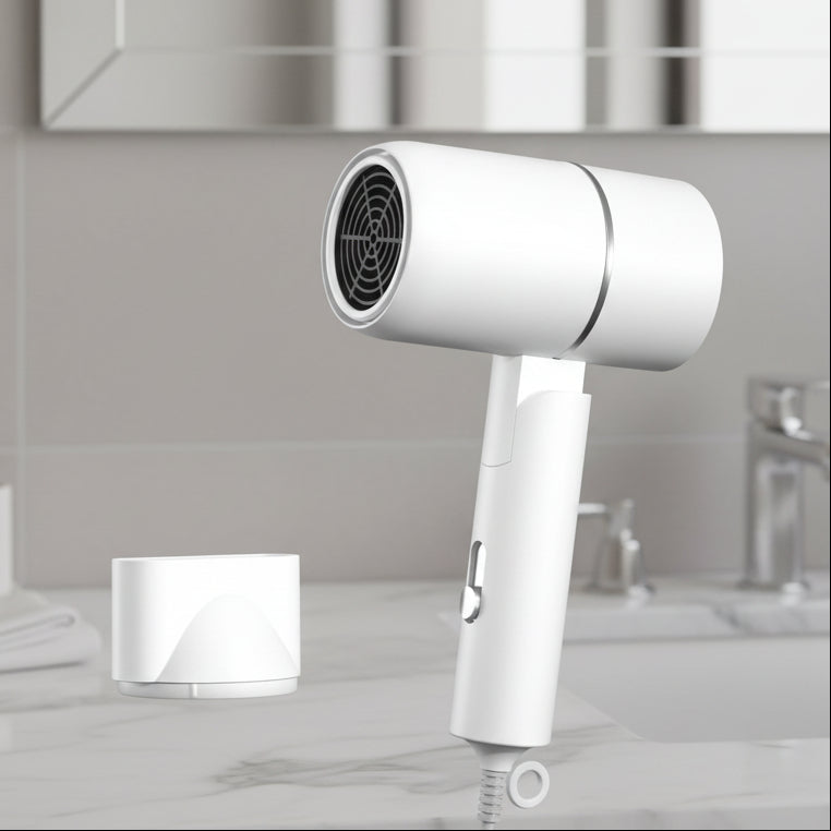 Foldable hairdryer with ion technology for shiny hair - Fioriscas