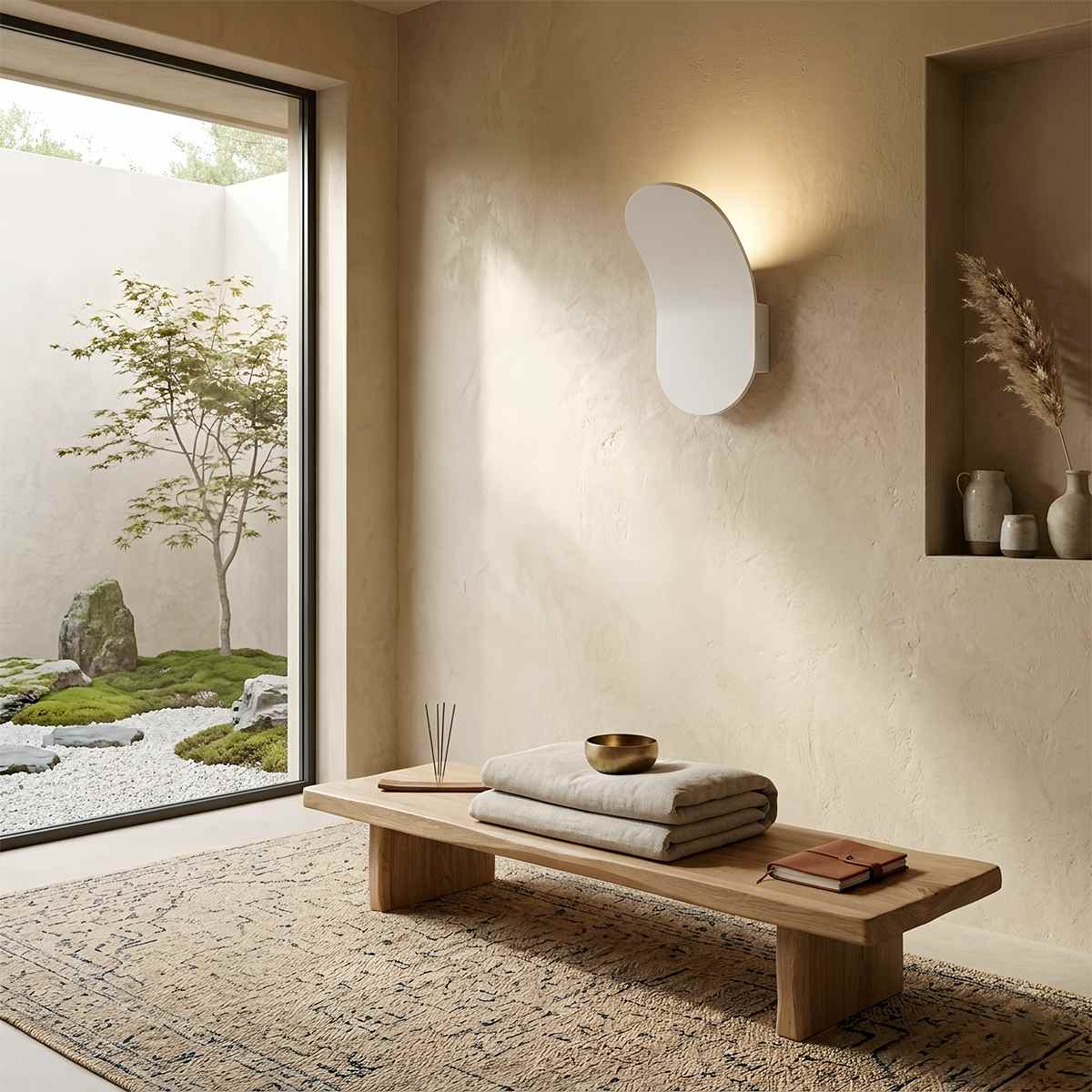 AeroLume Sculpted Wall Lamp In Black Or White Finish