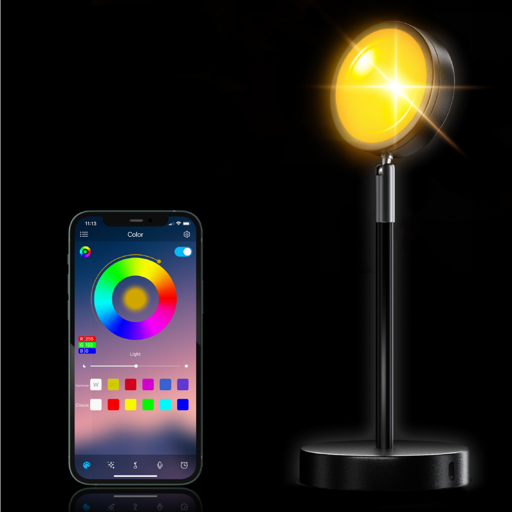 Sunset Projection Mood Lamp With App-Controlled LED Colour Modes
