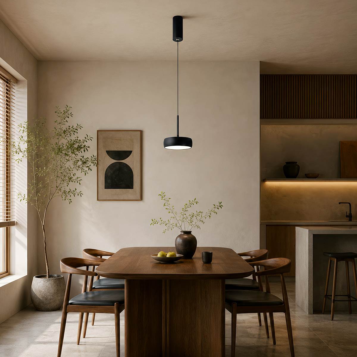 NovaBeam Aluminum Pendant Light With Cylindrical Canopy