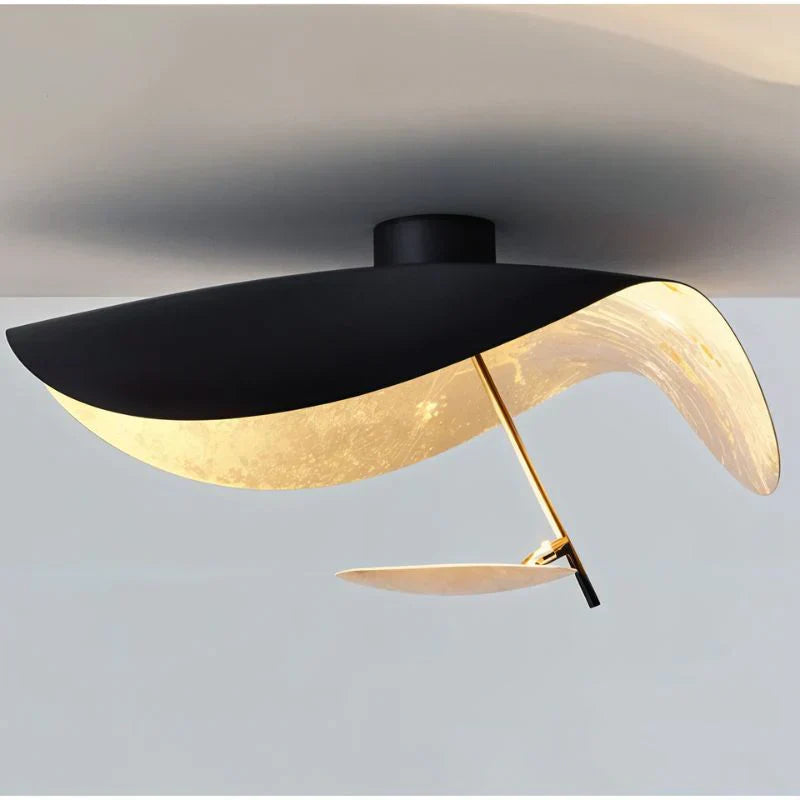 VerdeLeaf orb plafondlamp met reflecterende schijf en metalen kap
