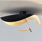 VerdeLeaf orb plafondlamp met reflecterende schijf en metalen kap
