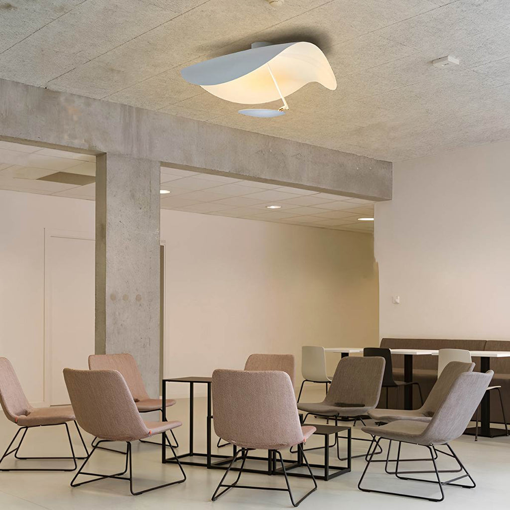 VerdeLeaf orb plafondlamp met reflecterende schijf en metalen kap