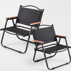 Chaise pliante d’extérieur Veldar, cadre en aluminium avec accoudoirs en bois
