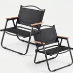 Chaise pliante d’extérieur Veldar, cadre en aluminium avec accoudoirs en bois