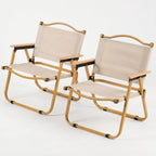 Chaise pliante d’extérieur Veldar, cadre en aluminium avec accoudoirs en bois