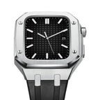 ערכת הסבה לשעון Apple Watch מדגם AP9009 עם רצועת סיליקון ומארז מנירוסטה 316L | Fioriscas