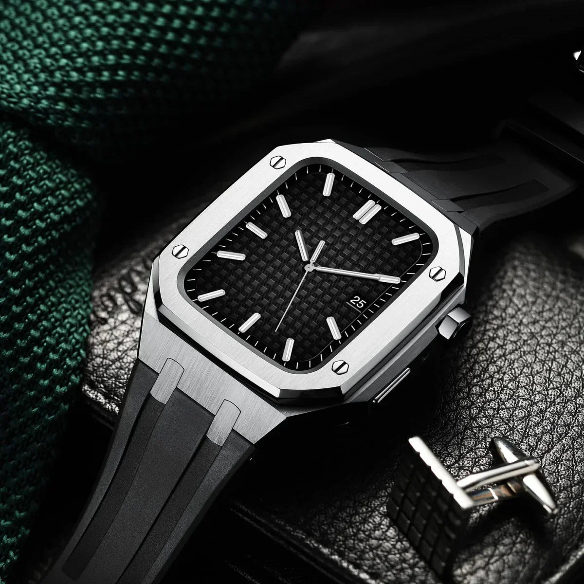 Apple Watch-etui og silikonearmbåndsæt, Kirello 316L stål