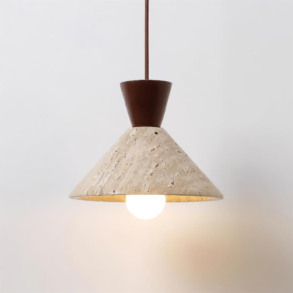 Ritta Travertijn Hanglamp Hoedvorm | Fioriscas