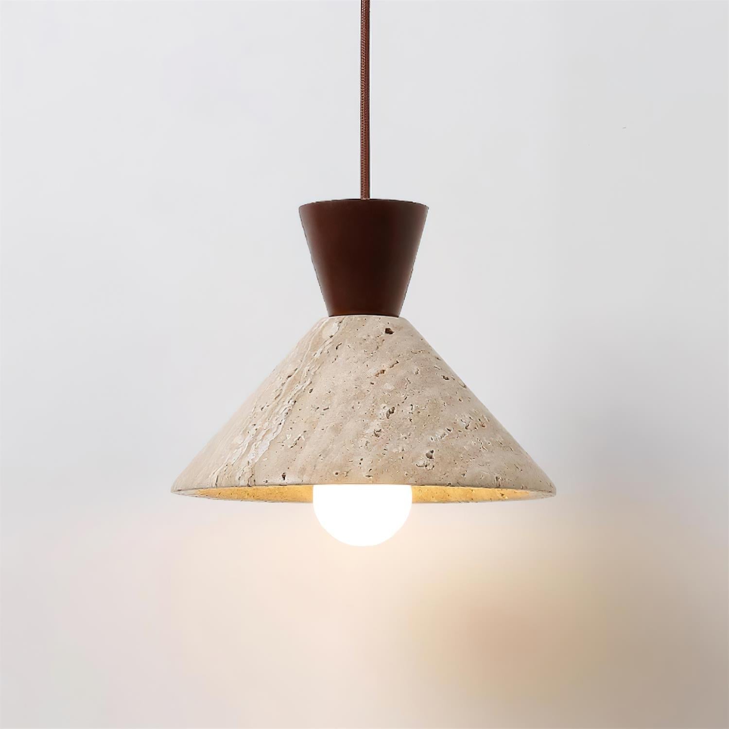 Ritta Travertijn Hanglamp Hoedvorm | Fioriscas