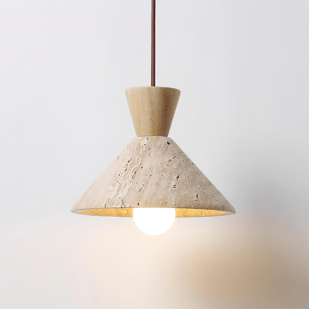 Ritta Travertijn Hanglamp Hoedvorm | Fioriscas