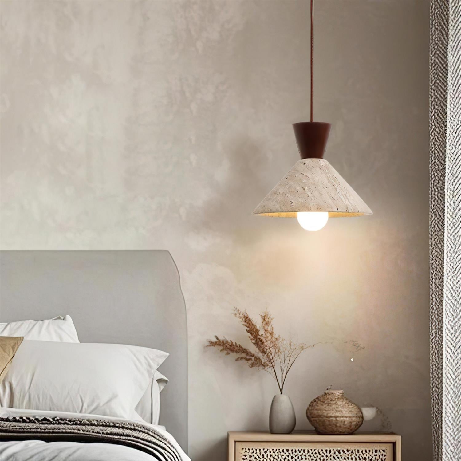Ritta Travertijn Hanglamp Hoedvorm | Fioriscas
