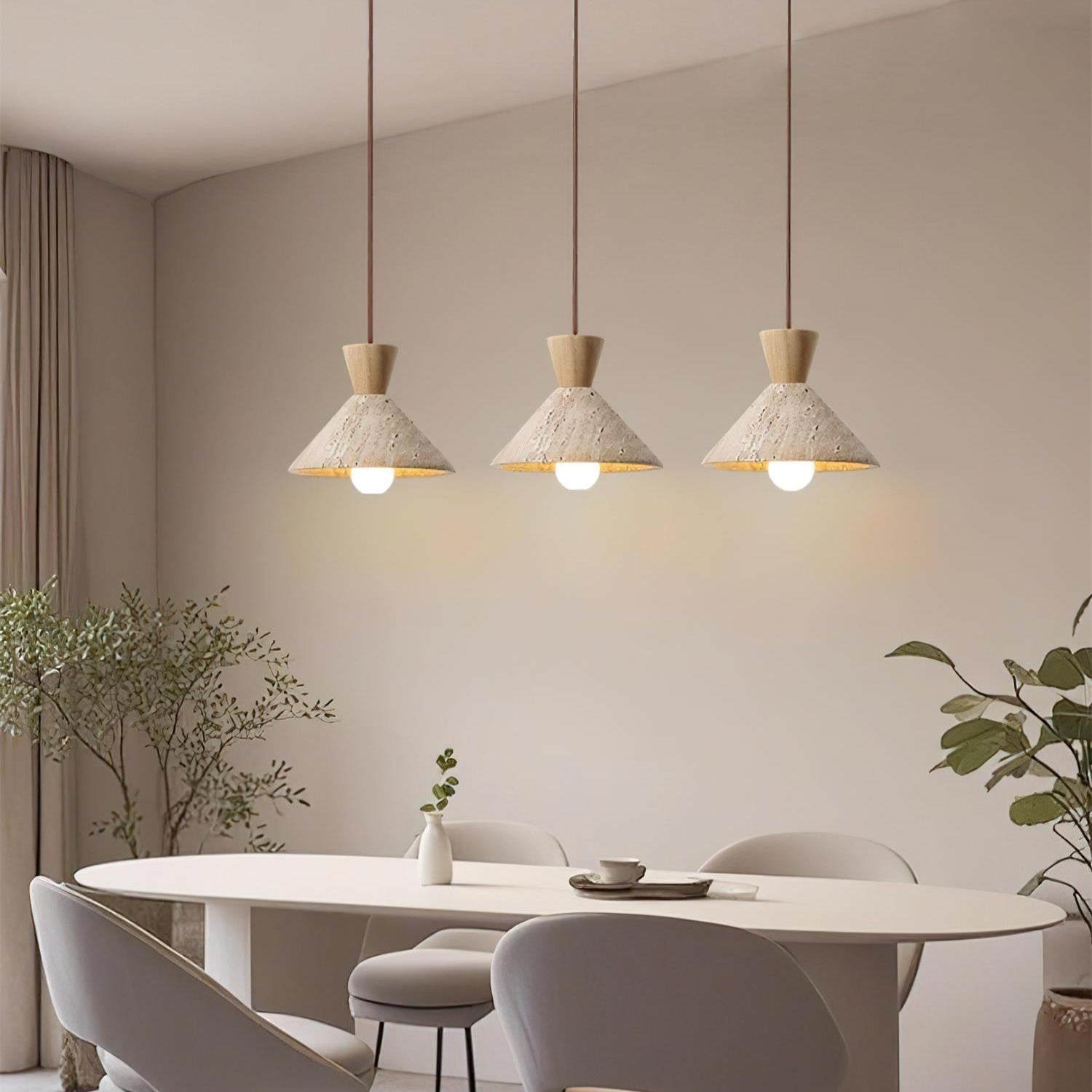 Ritta Travertijn Hanglamp Hoedvorm | Fioriscas
