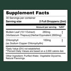 Mullein Chlorophyll Lung Support Drops, Daily Respiratory Formula
