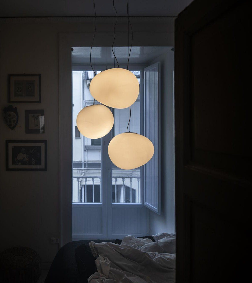 LumaVerde Organic-Shape Pendant Light, Hand-Blown Glass Finish, 4 Sizes