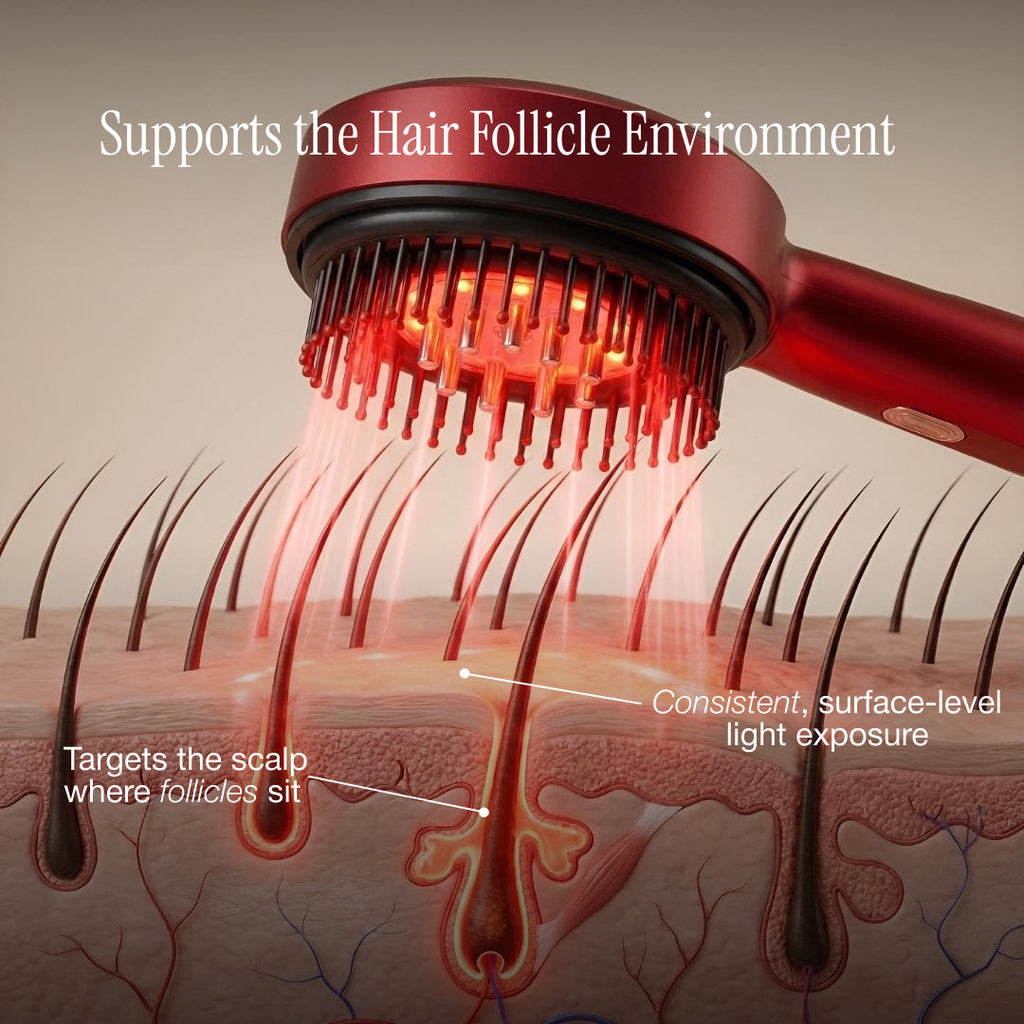 Scalp Massage Tool For Daily Hair Routine With Waterproof 630nm Red LED