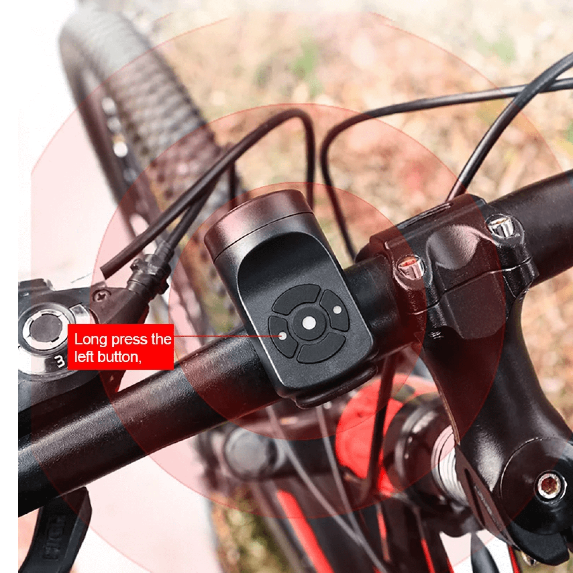 LumaGuard Rechargeable Bike Alarm, 120dB, Four Alert Modes