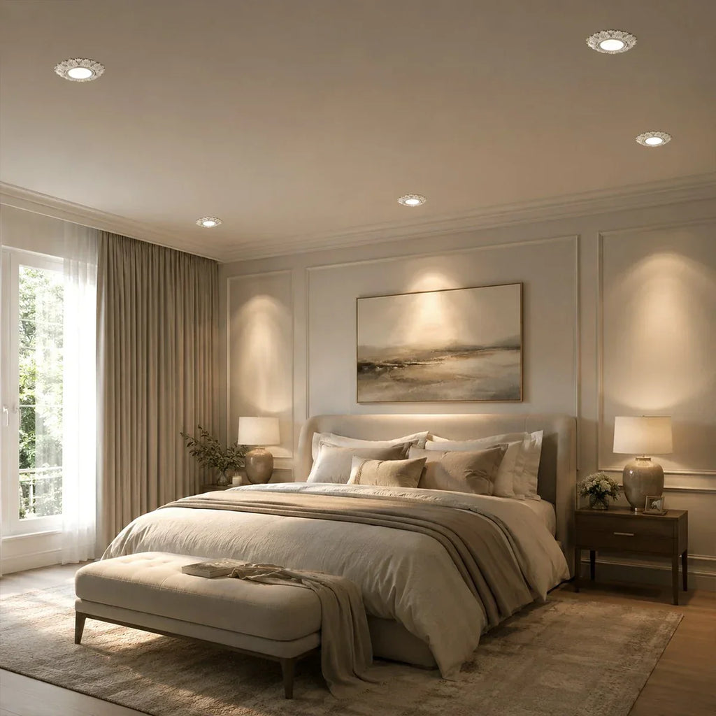 Faretto Floral French Plaster per illuminazione da soffitto incassata