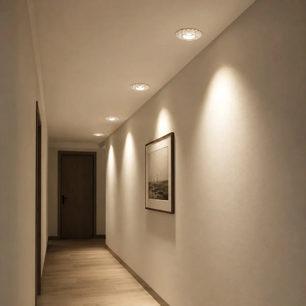 Faretto Floral French Plaster per illuminazione da soffitto incassata