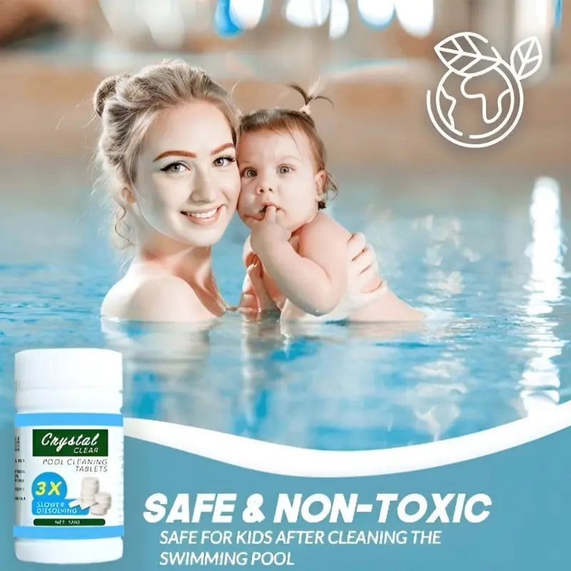 טבליות כלור לבריכה FreshTabs, 100 יחידות, נתרן דיכלור 90%