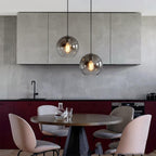 Aurora glaspendel med ombré-finish i champagne, silver och roséguld