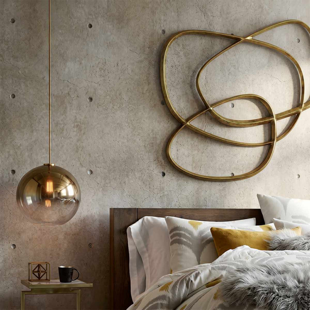Aurora glaspendel med ombré-finish i champagne, silver och roséguld