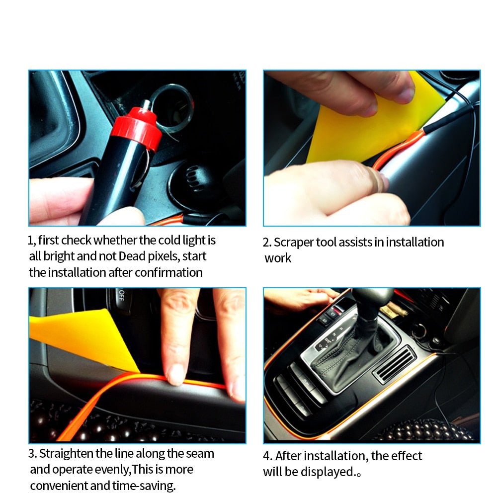 Striscia luminosa decorativa a LED per gli interni dell'auto - Fioriscas