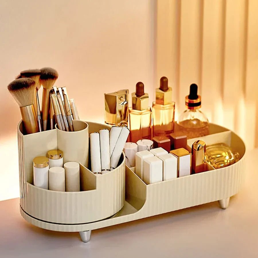 Minimalistisk, elegant sminkorganisatör för nödvändigheter - Fioriscas