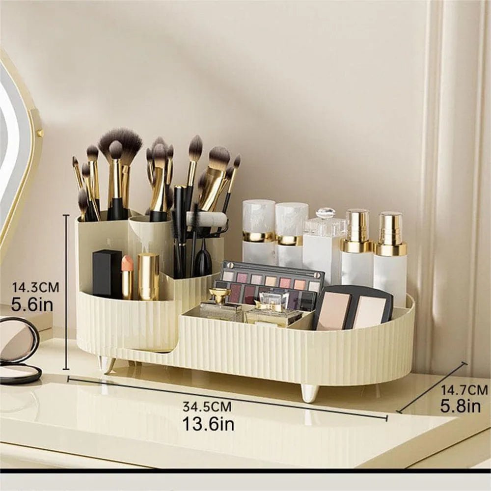Minimalistisk, elegant sminkorganisatör för nödvändigheter - Fioriscas