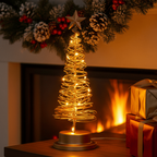 LED Christmas Tree with Spiral Design and Star Accent (33 cm) - Fioriscas