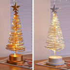 LED Christmas Tree with Spiral Design and Star Accent (33 cm) - Fioriscas