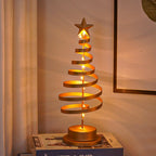 LED Christmas Tree with Spiral Design and Star Accent (33 cm) - Fioriscas