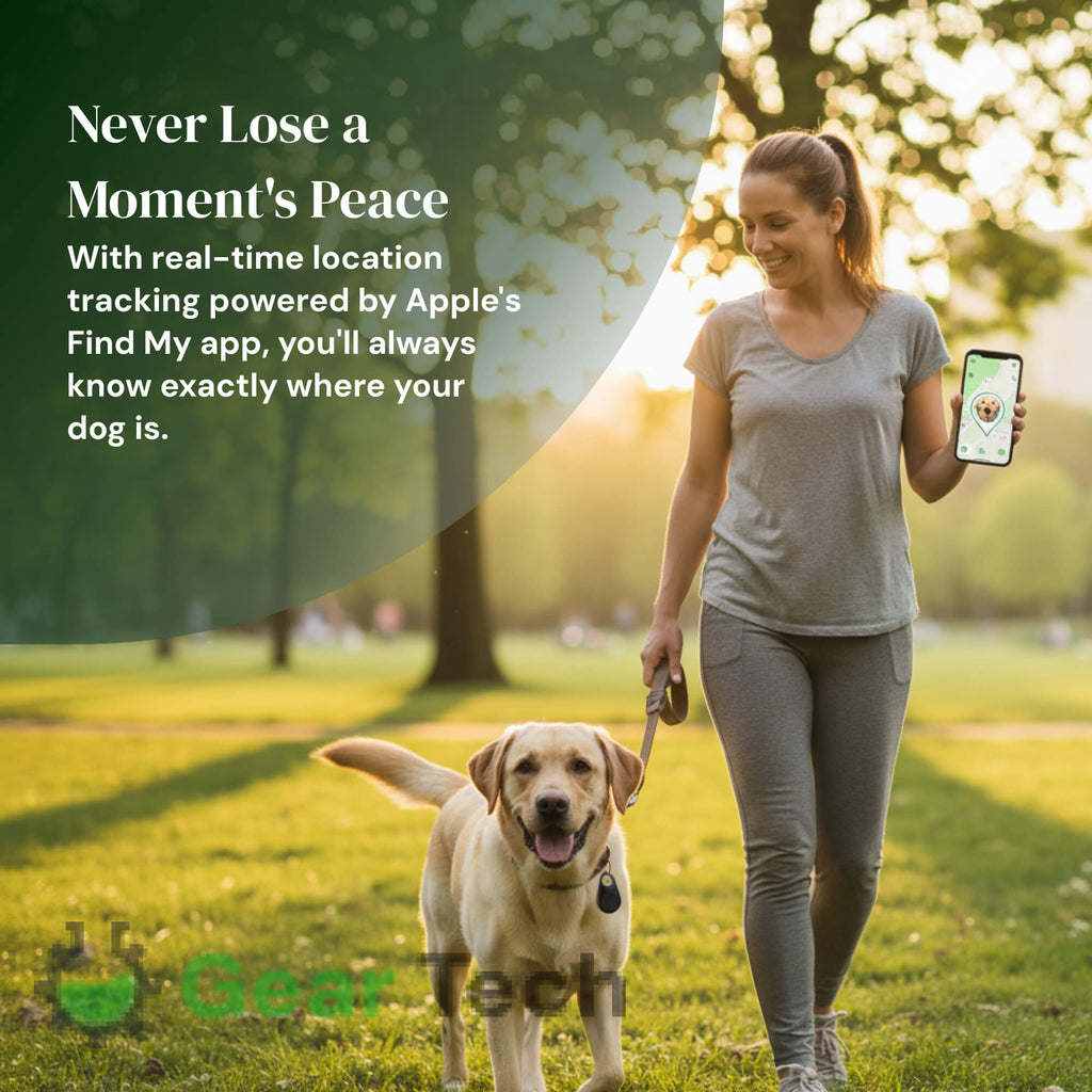 Vandtæt Kirra GPS-tracker til hunde med Apple Find My, uden abonnement