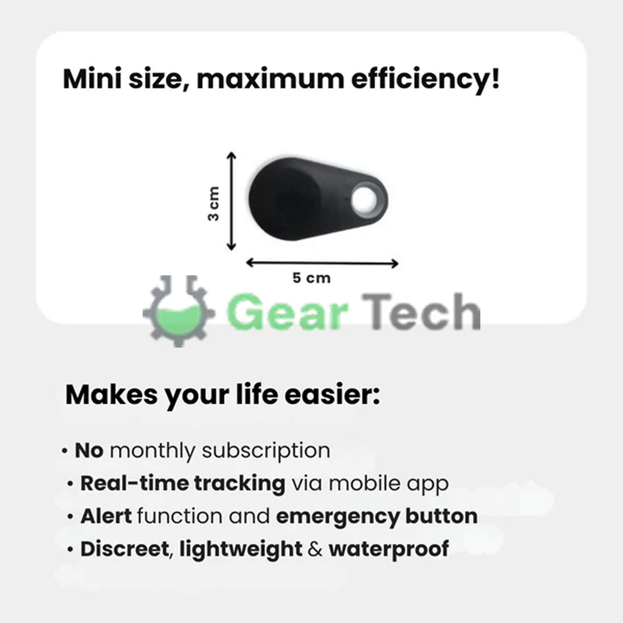 Vandtæt Kirra GPS-tracker til hunde med Apple Find My, uden abonnement