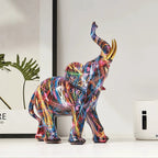 Lively graffiti elephant figure for artistic home decoration - Fioriscas