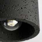 Ritta firkantet & rund loftslampe sort & gul travertin | Fioriscas