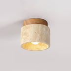 Ritta firkantet & rund loftslampe sort & gul travertin | Fioriscas