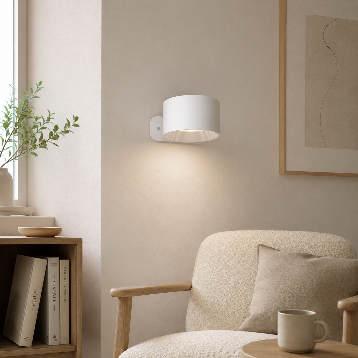 Bezprzewodowa lampa ścienna GlowLine zasilana baterią i ładowaniem USB-C