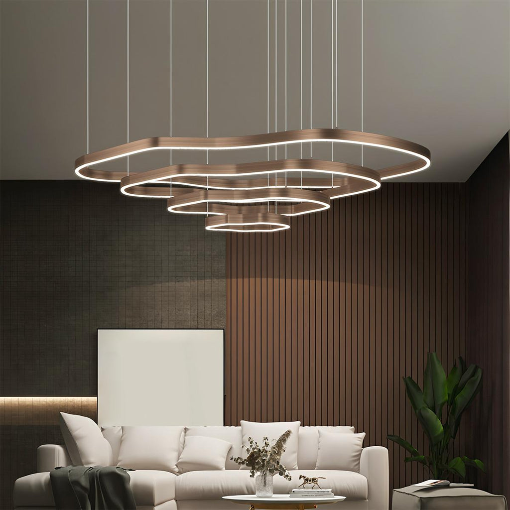 Nova Ring LED-ljuskrona med akryl-diffusor för modern atmosfär