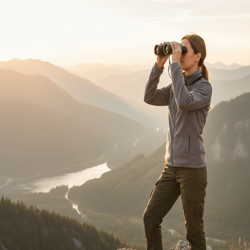 Compact 2000M binoculars with 40x magnification & BAK4 glass for clear long-distance viewing - Fioriscas