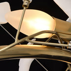 Olivia Moderner goldener Treppenhaus-Kronleuchter, Metall & Keramik | Fioriscas